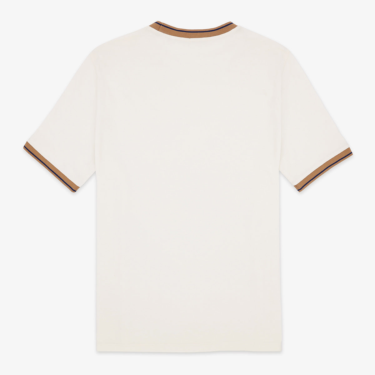 T-shirt Col Rond avec Bords Côtelés Colorés en Coton Homme SERGE BLANCO