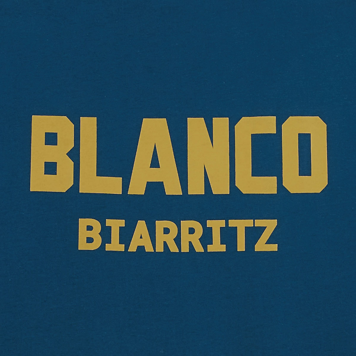 Maglietta girocollo blu opale in cotone con stampa sul retro BLANCO BIARRITZ Uomo SERGE BLANCO