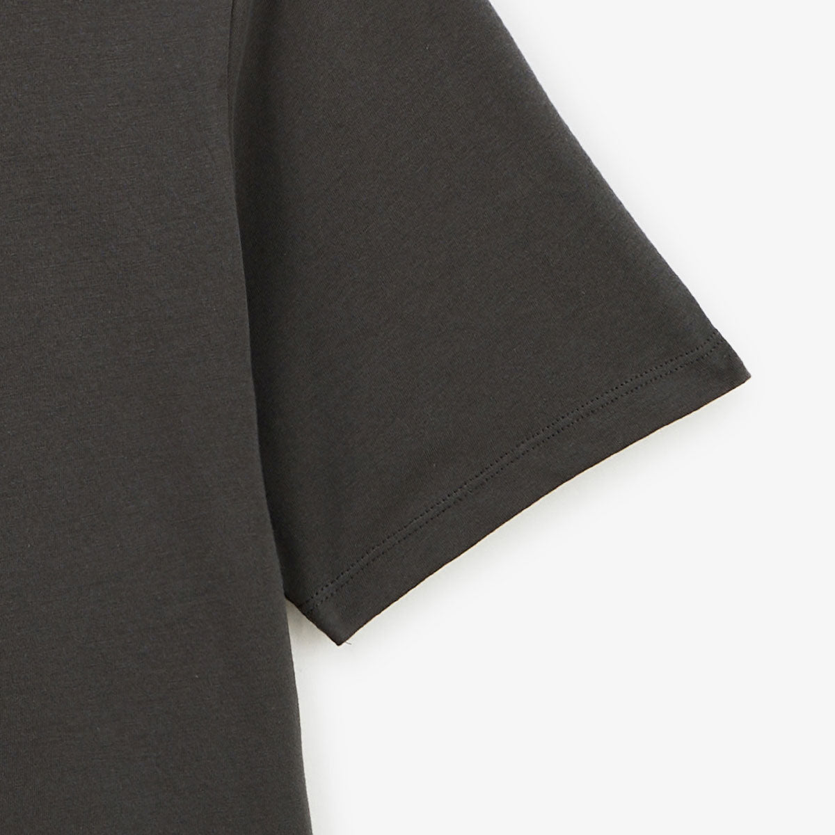 Camiseta de cuello redondo de algodón con estampado en la espalda gris carbón HOMBRE SERGE BLANCO