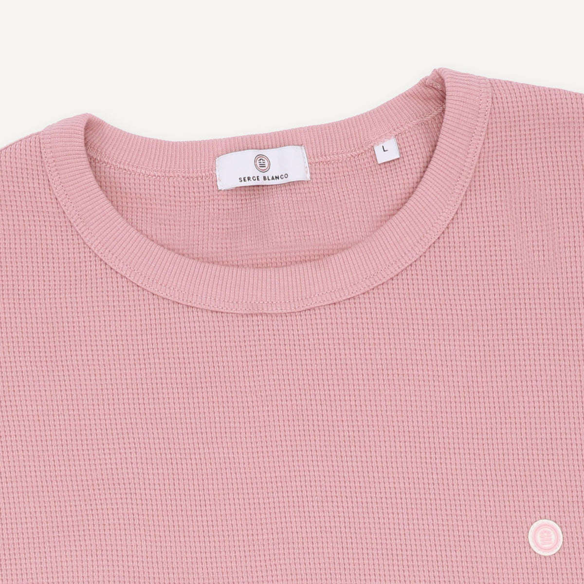 T-shirt Col Rond en Coton Gaufré Théo Rose Homme SERGE BLANCO
