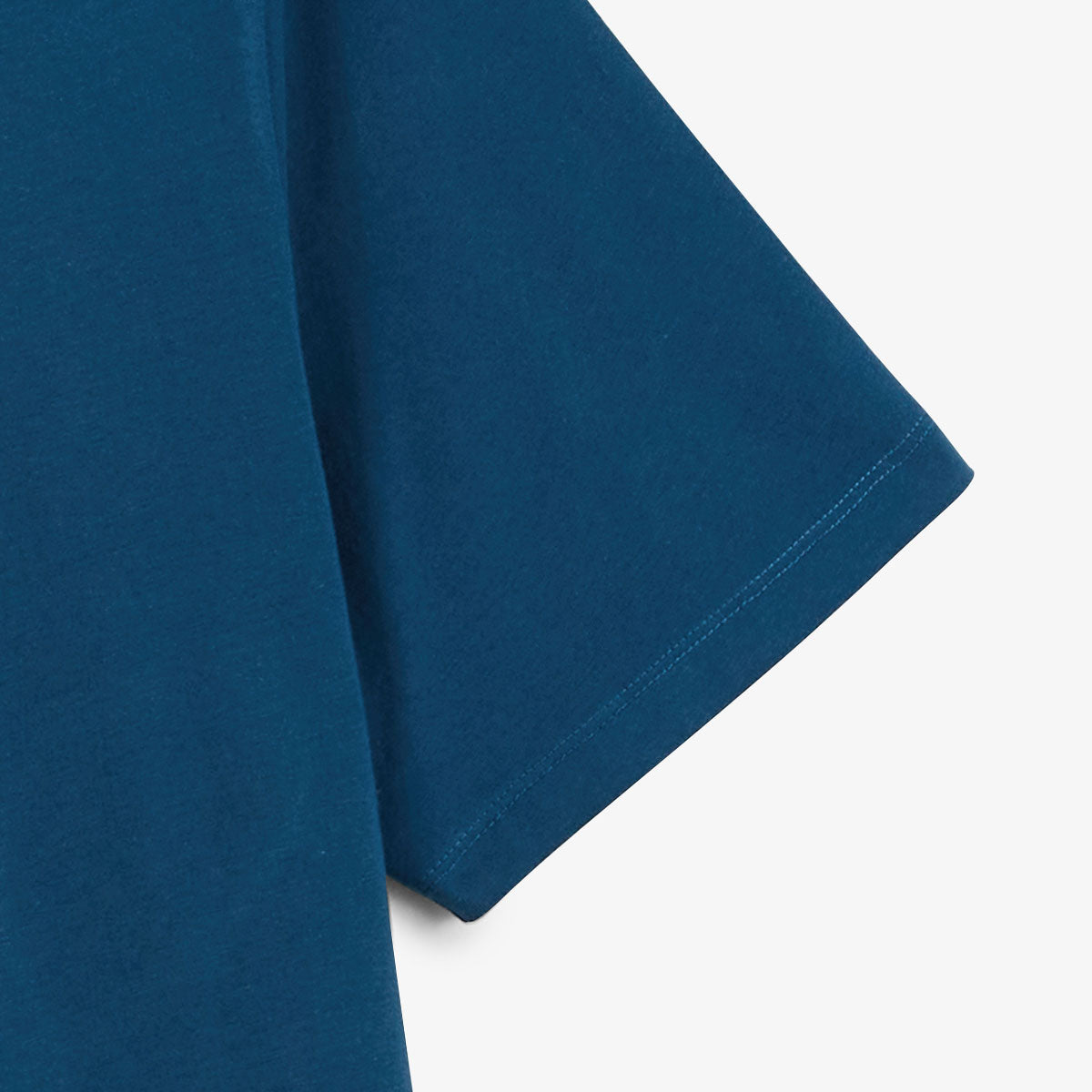 Maglietta girocollo in cotone con stampa sul petto blu opale da uomo SERGE BLANCO