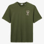 T-shirt col rond en coton imprime poitrine vert militaire HOMME SERGE BLANCO