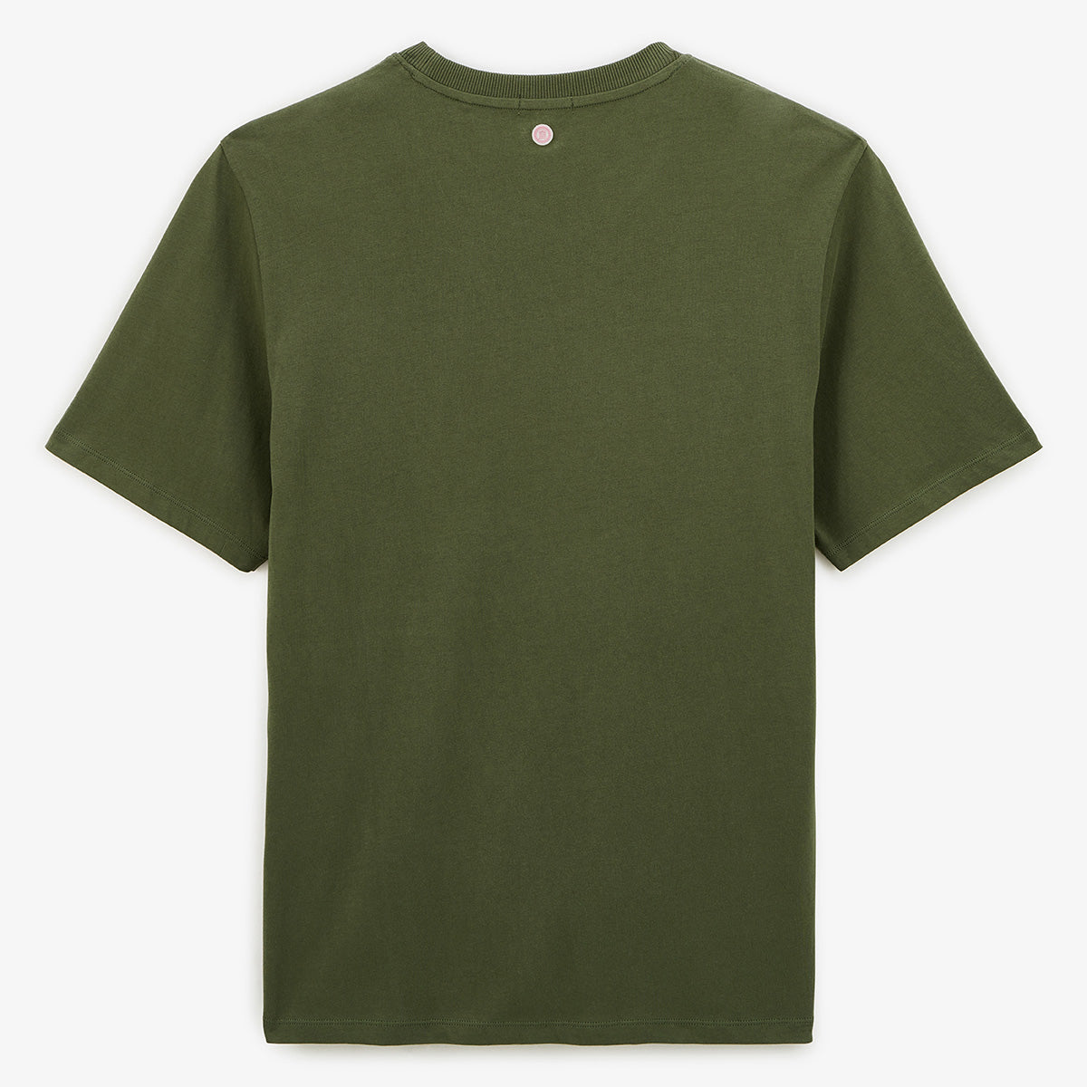 T-shirt col rond en coton imprime poitrine vert militaire HOMME SERGE BLANCO