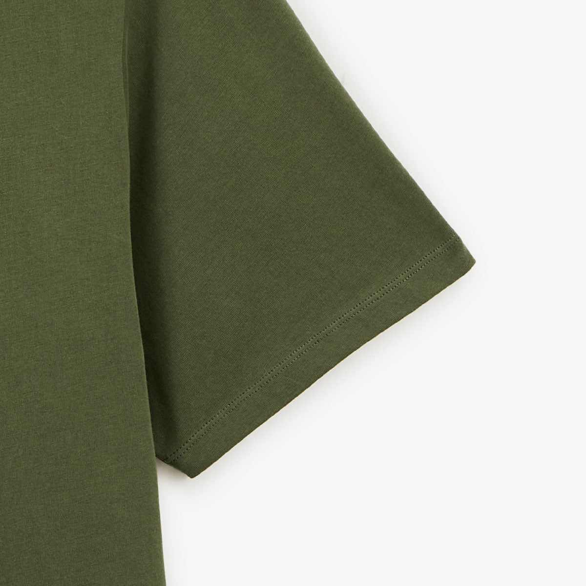 T-shirt col rond en coton imprime poitrine vert militaire HOMME SERGE BLANCO