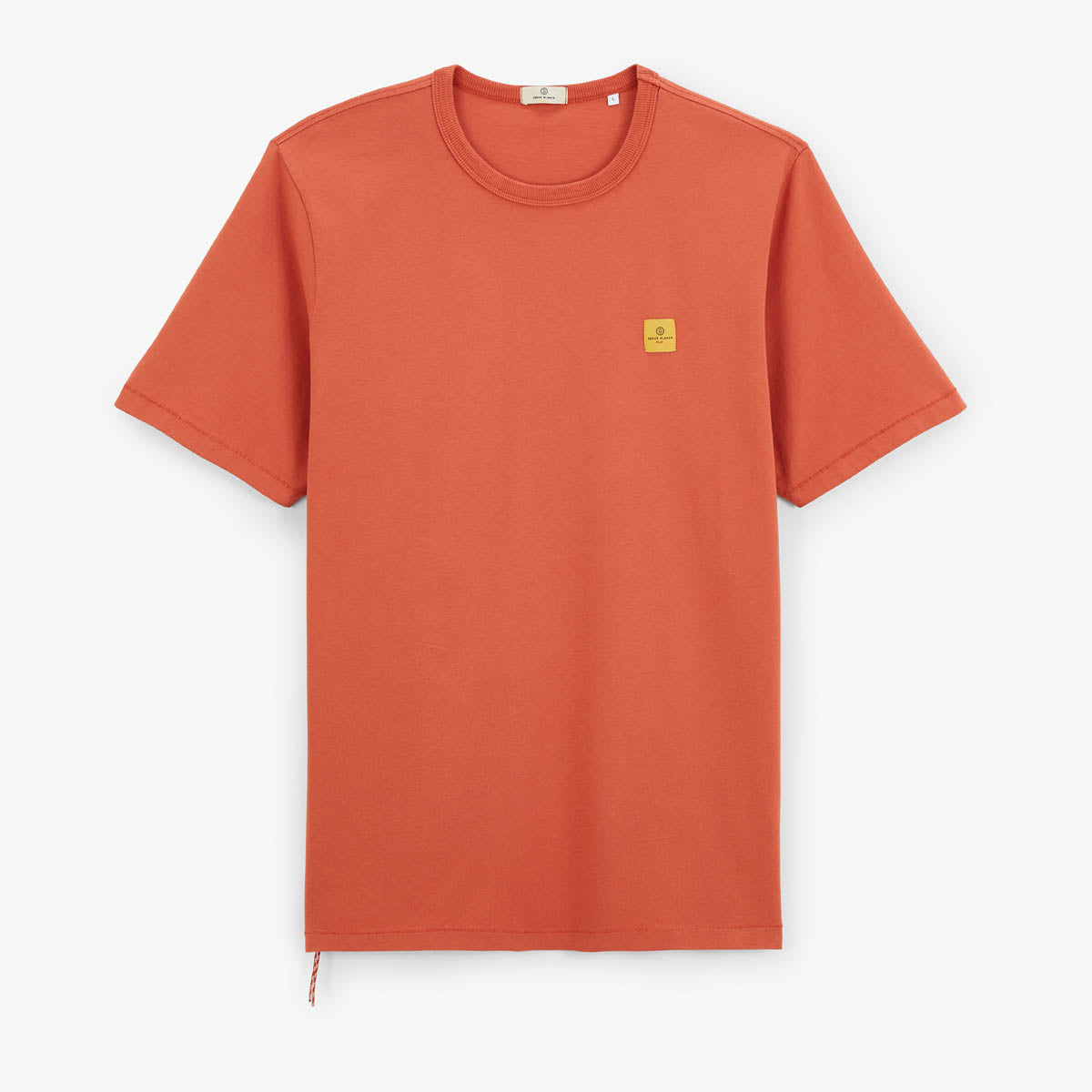 T-shirt Col Rond En Jersey de Coton Imprimé Dos Orange Rouille Homme SERGE BLANCO