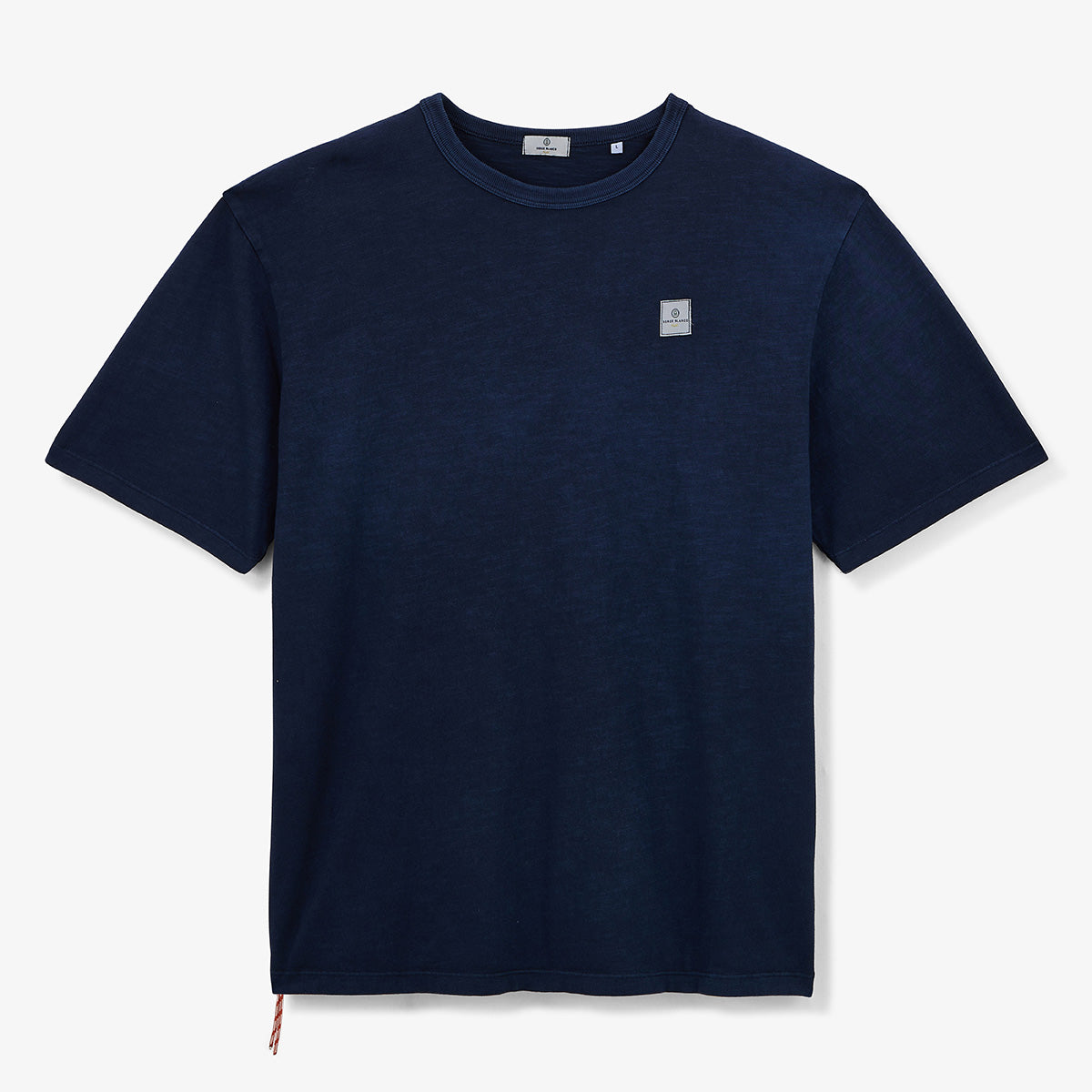 T-shirt girocollo in jersey di cotone slub pigment dye blu navy UOMO SERGE BLANCO