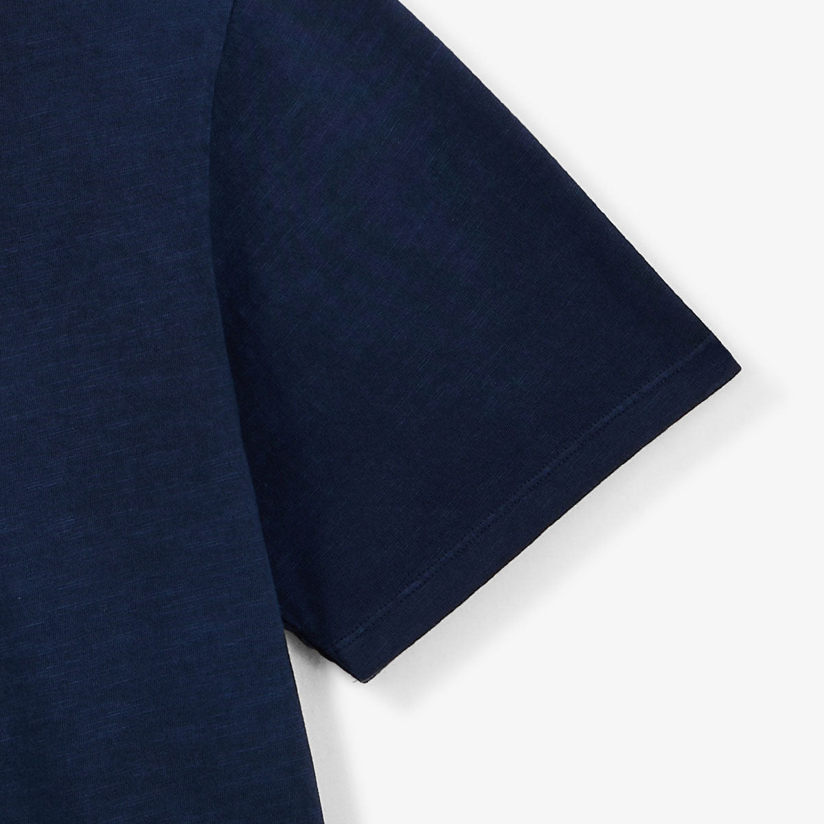 T-shirt girocollo in jersey di cotone slub pigment dye blu navy UOMO SERGE BLANCO