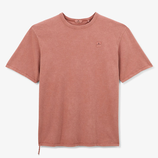 Men's rust pigment dye slub cotton jersey crew neck T-shirt SERGE BLANCO