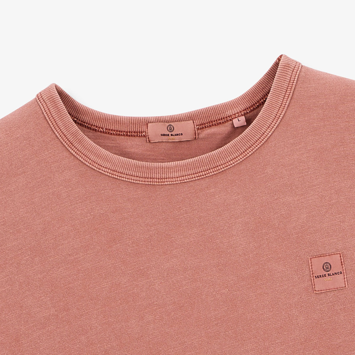 T-shirt girocollo in jersey di cotone slub pigment dye ruggine UOMO SERGE BLANCO