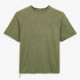 T-shirt girocollo in jersey di cotone slub pigment dye verde militare UOMO SERGE BLANCO