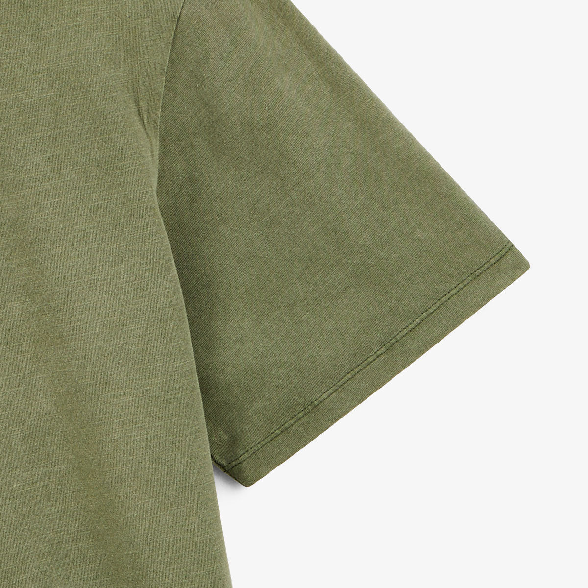 T-shirt girocollo in jersey di cotone slub pigment dye verde militare UOMO SERGE BLANCO