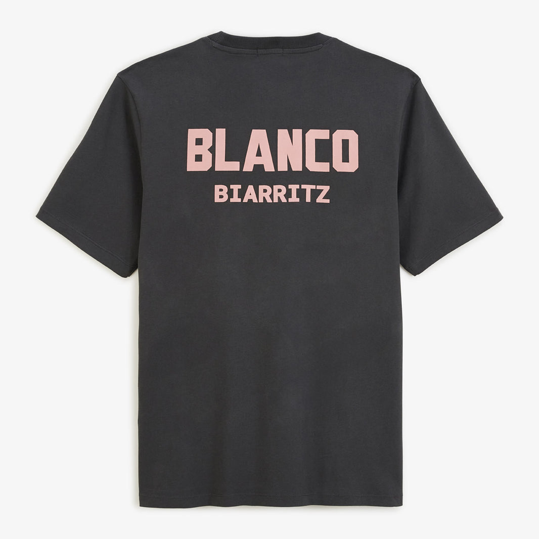 Camiseta de cuello redondo gris Crabone de algodón con estampado en la espalda BLANCO BIARRITZ Hombre SERGE BLANCO