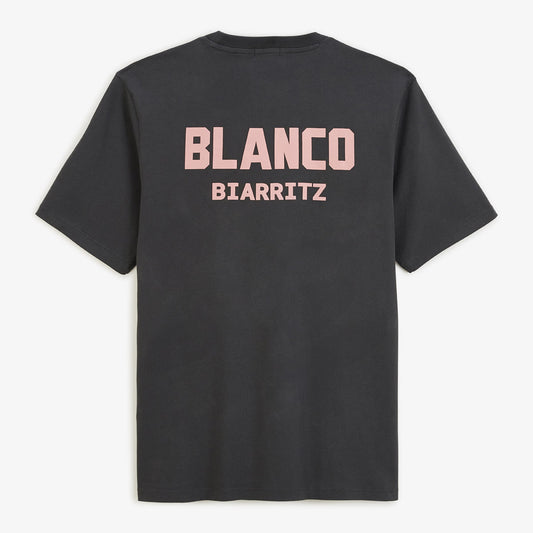Camiseta de cuello redondo gris Crabone de algodón con estampado en la espalda BLANCO BIARRITZ Hombre SERGE BLANCO