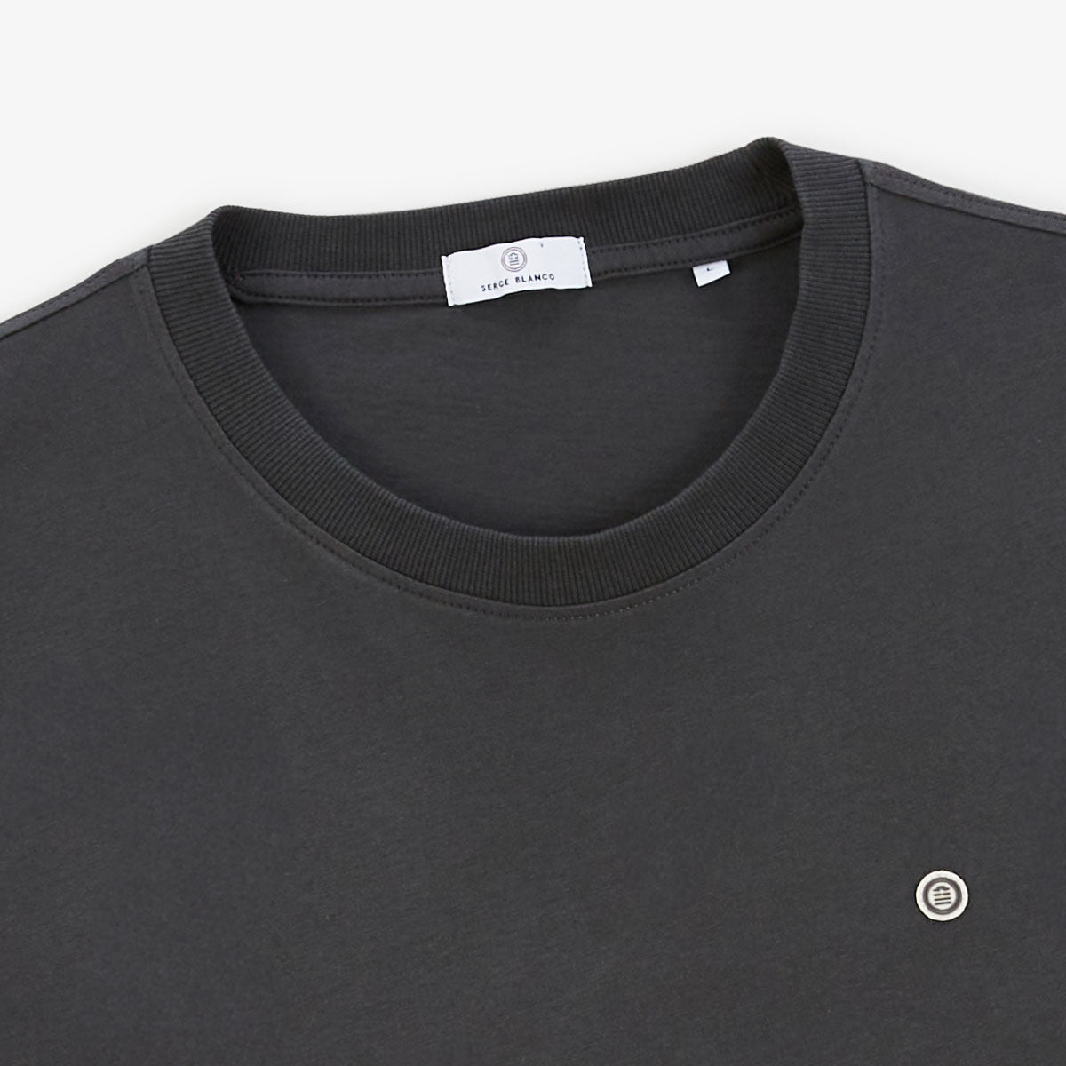 Maglietta girocollo grigia Crabone in cotone con stampa sul retro BLANCO BIARRITZ Uomo SERGE BLANCO