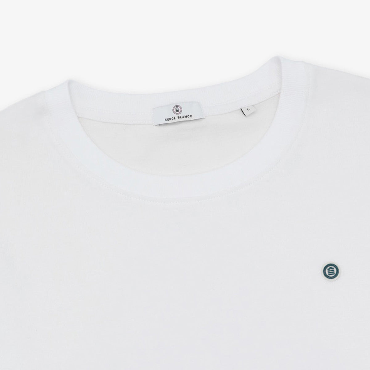 T-shirt met ronde hals en chilipeperprint op de achterkant, van wit katoen, HEREN SERGE BLANCO