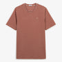T-shirt col rond raye blanc et rouge en lin et viscose HOMME SERGE BLANCO
