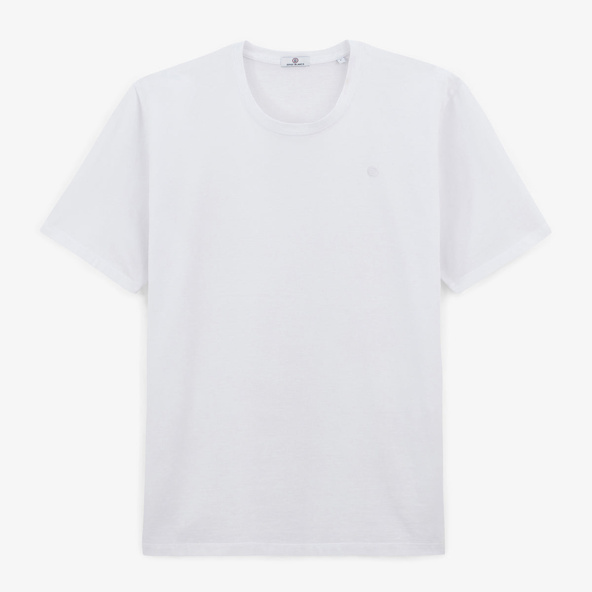 T-shirt col rond Théo blanc SERGE BLANCO vu de face.