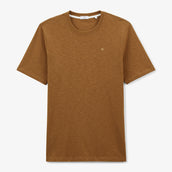 T-shirt en coton flammé marron noisette