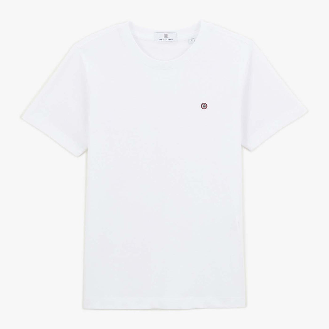 T-shirt met korte mouwen en ronde hals van wit katoen voor jongeren SERGE BLANCO