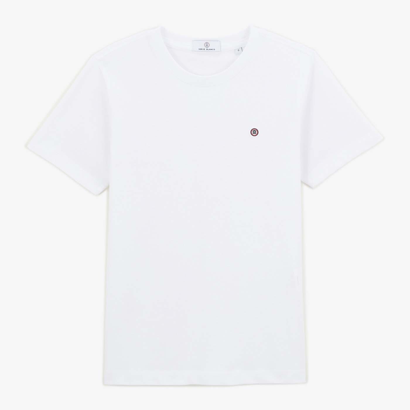 Junior white cotton crew neck t-shirt