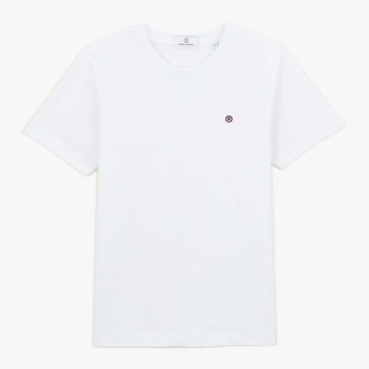 Junior white cotton crew neck t-shirt