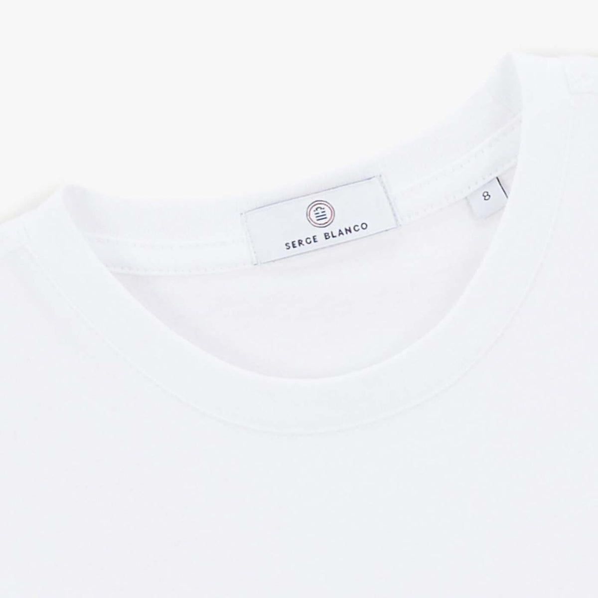 Junior white cotton crew neck t-shirt