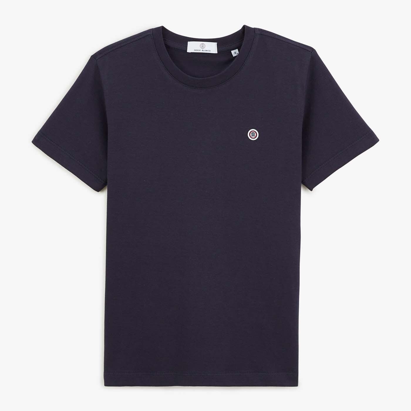 Junior dark blue cotton crew neck t-shirt