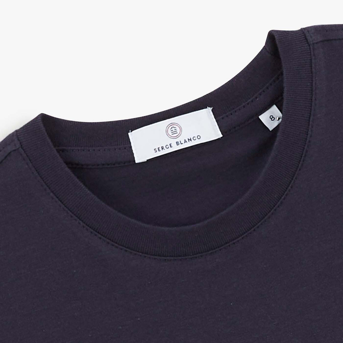 Junior dark blue cotton crew neck t-shirt