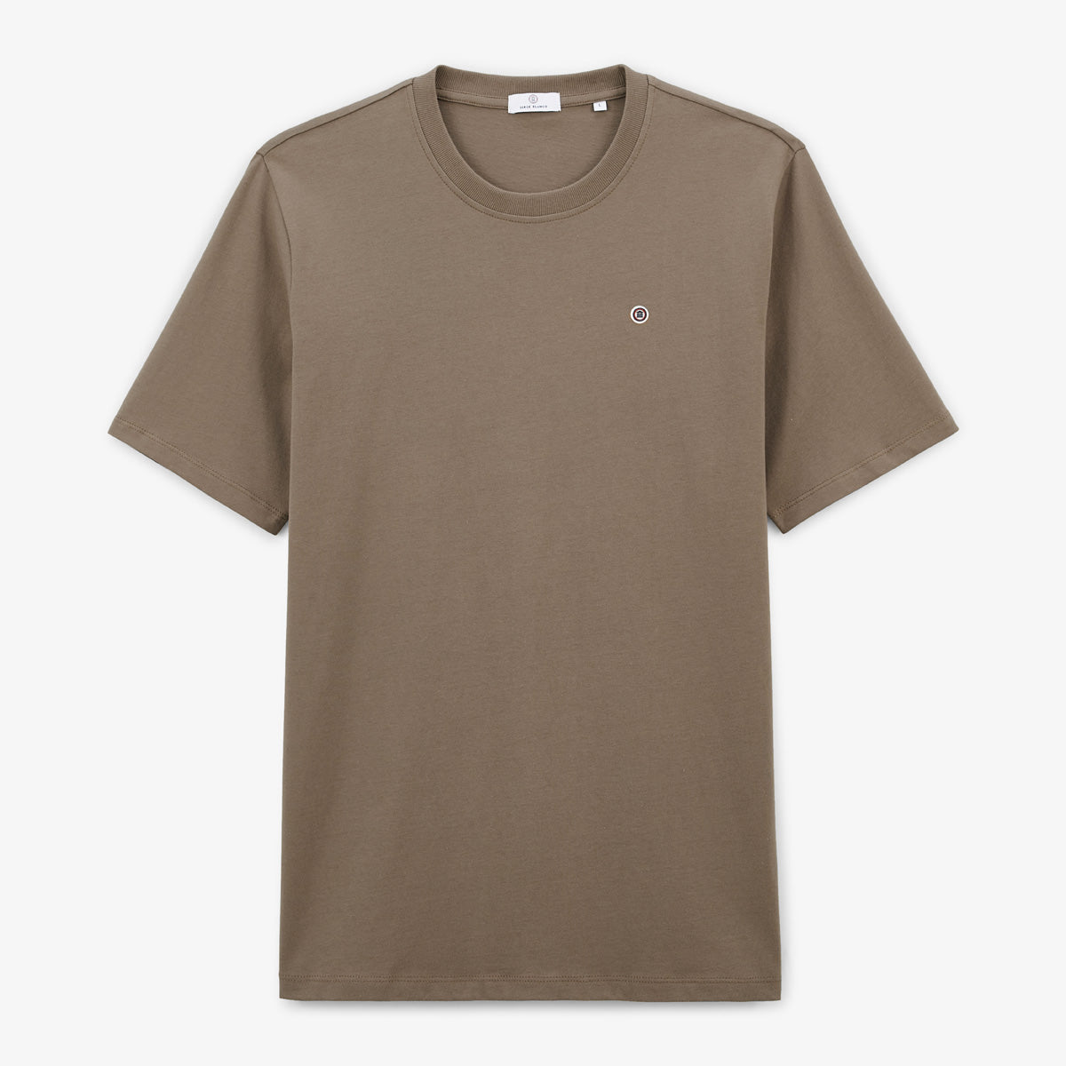 T-shirt Manches Courtes Col Rond En Coton Marron Shitake Théo Homme SERGE BLANCO