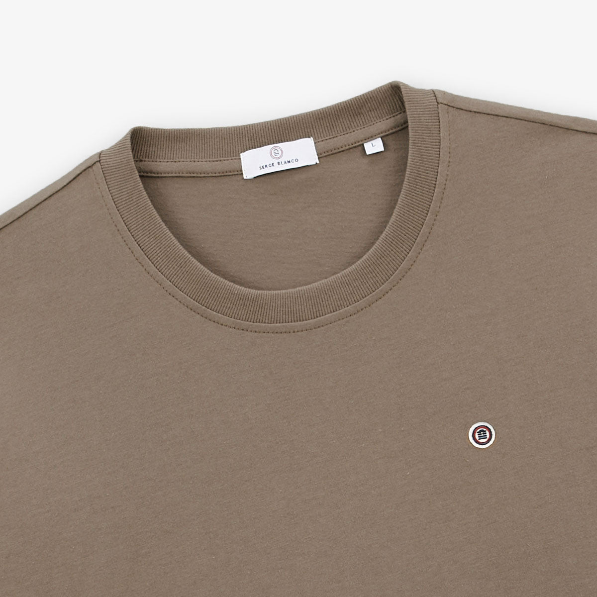 T-shirt Manches Courtes Col Rond En Coton Marron Shitake Théo Homme SERGE BLANCO