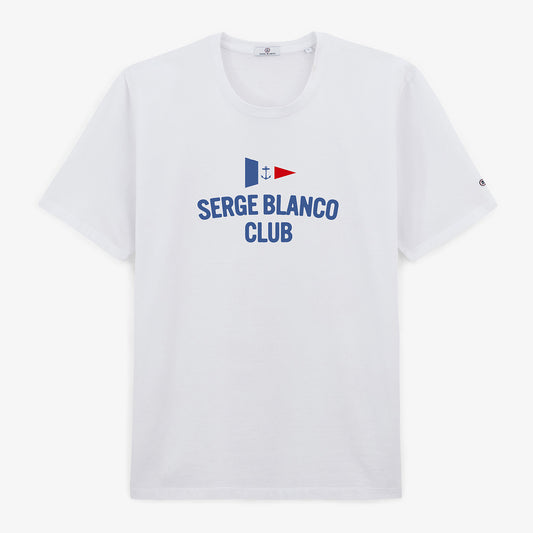 T-shirt Manches Courtes Col Rond En Coton Tigran Blanc Homme SERGE BLANCO