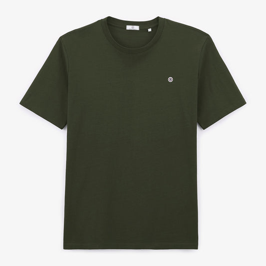 T-shirt Manches Courtes Col Rond En Coton Vert Anglais Théo Homme SERGE BLANCO