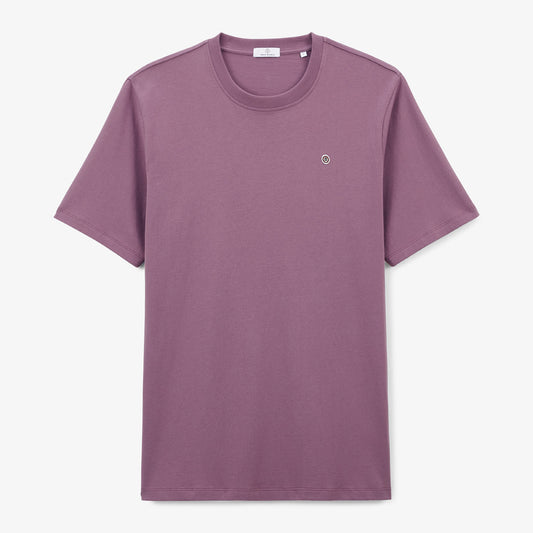 T-shirt Manches Courtes Col Rond En Coton Violet Pourpre Théo Homme SERGE BLANCO