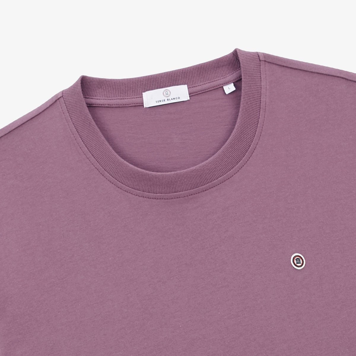 T-shirt Manches Courtes Col Rond En Coton Violet Pourpre Théo Homme SERGE BLANCO