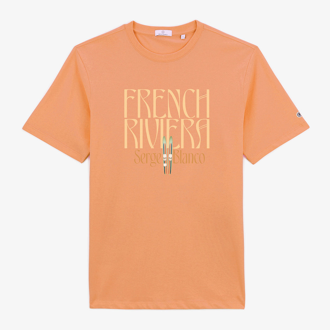 T-shirt met korte mouwen en ronde hals French Riviera Toumani Koraalrood Heren SERGE BLANCO