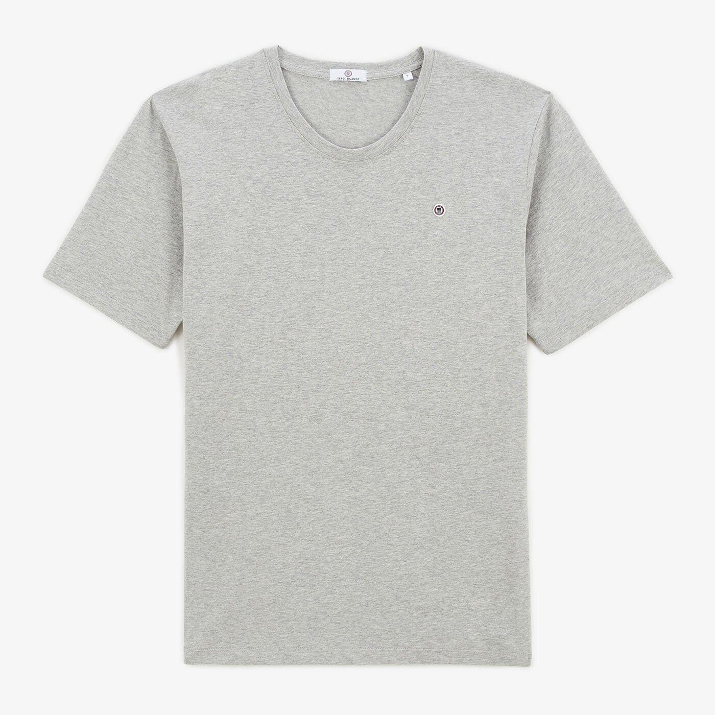 T-shirt col rond gris chiné