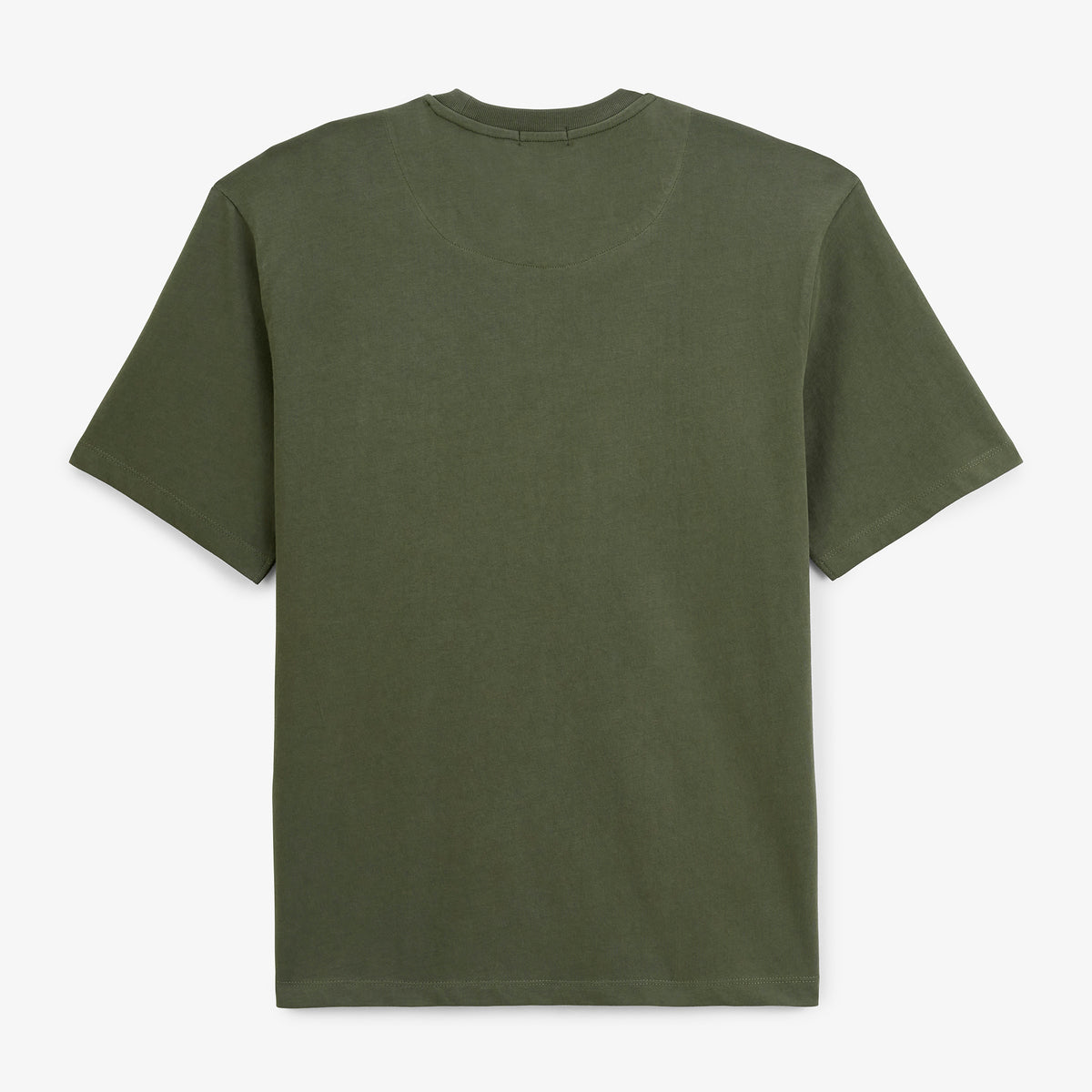 Funky Animals Embroidered Thor Short-Sleeve Round-Neck T-Shirt, Thyme Green, Men's Cotton Twill, Blanco