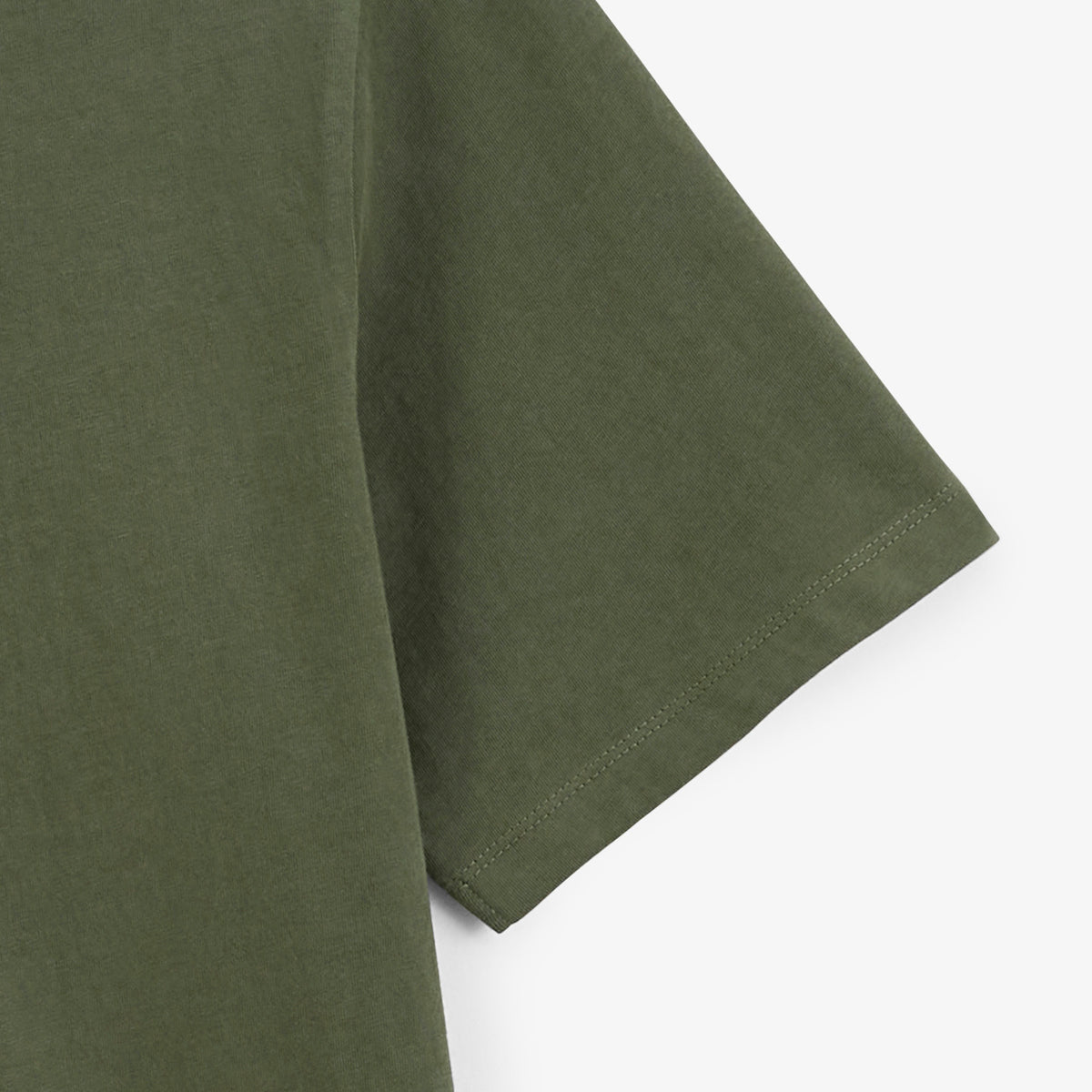 Funky Animals Embroidered Thor Short-Sleeve Round-Neck T-Shirt, Thyme Green, Men's Cotton Twill, Blanco