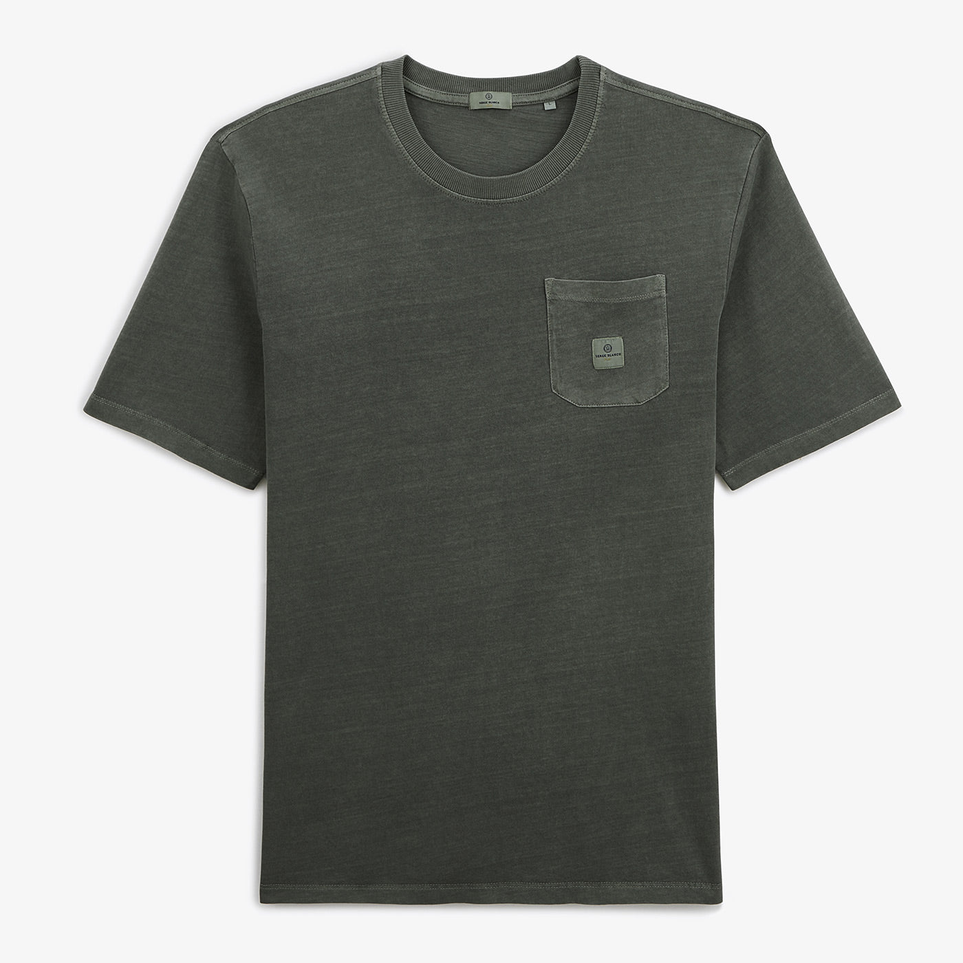 T-shirt Manches Courtes Col Rond Tim Anthracite Avec Poche Poitrine Homme SERGE BLANCO