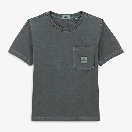 T-shirt Manches Courtes Col Rond Tim Anthracite Avec Poche Poitrine Junior SERGE BLANCO