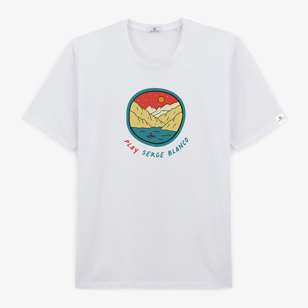 Kurzarm-T-Shirt mit Rundhalsausschnitt Timon Weiß Herren SERGE BLANCO