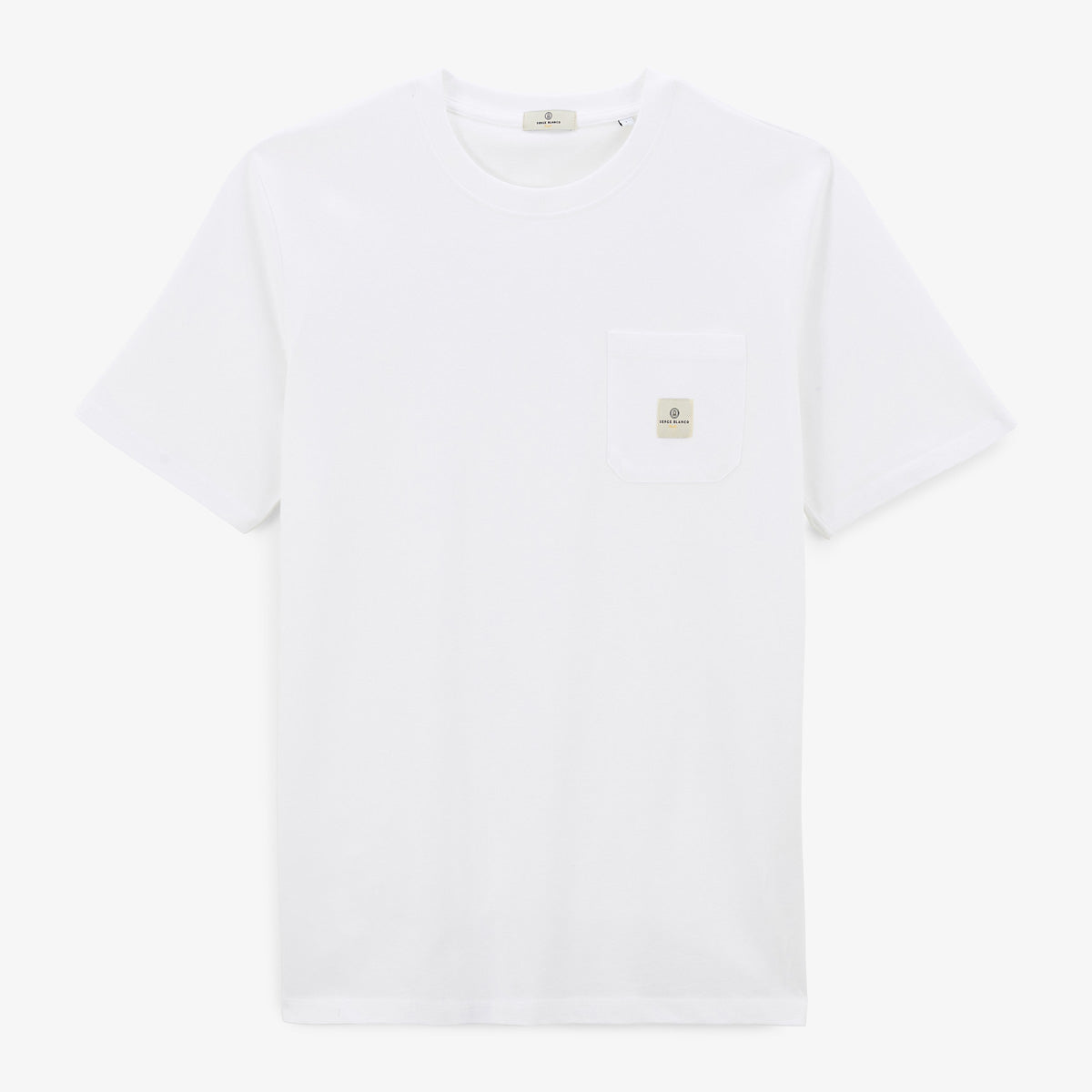 T-shirt Manches Courtes En Coton Blanc PLAY Poche Poitrine Homme SERGE BLANCO