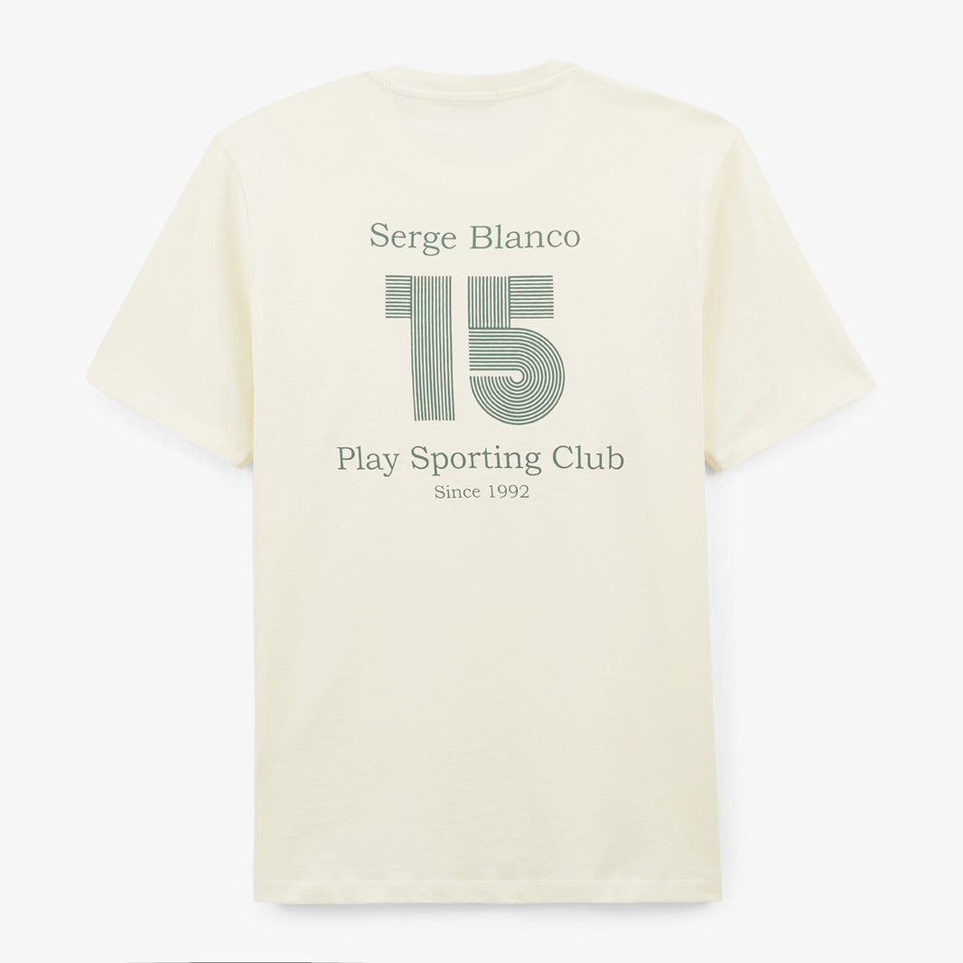 Katoenen T-shirt met korte mouwen Sporting Club Wit Ivoor Play Heren SERGE BLANCO