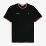 Maglietta STADE nera in cotone con collo e maniche bordati con il logo dello Stade Toulousain