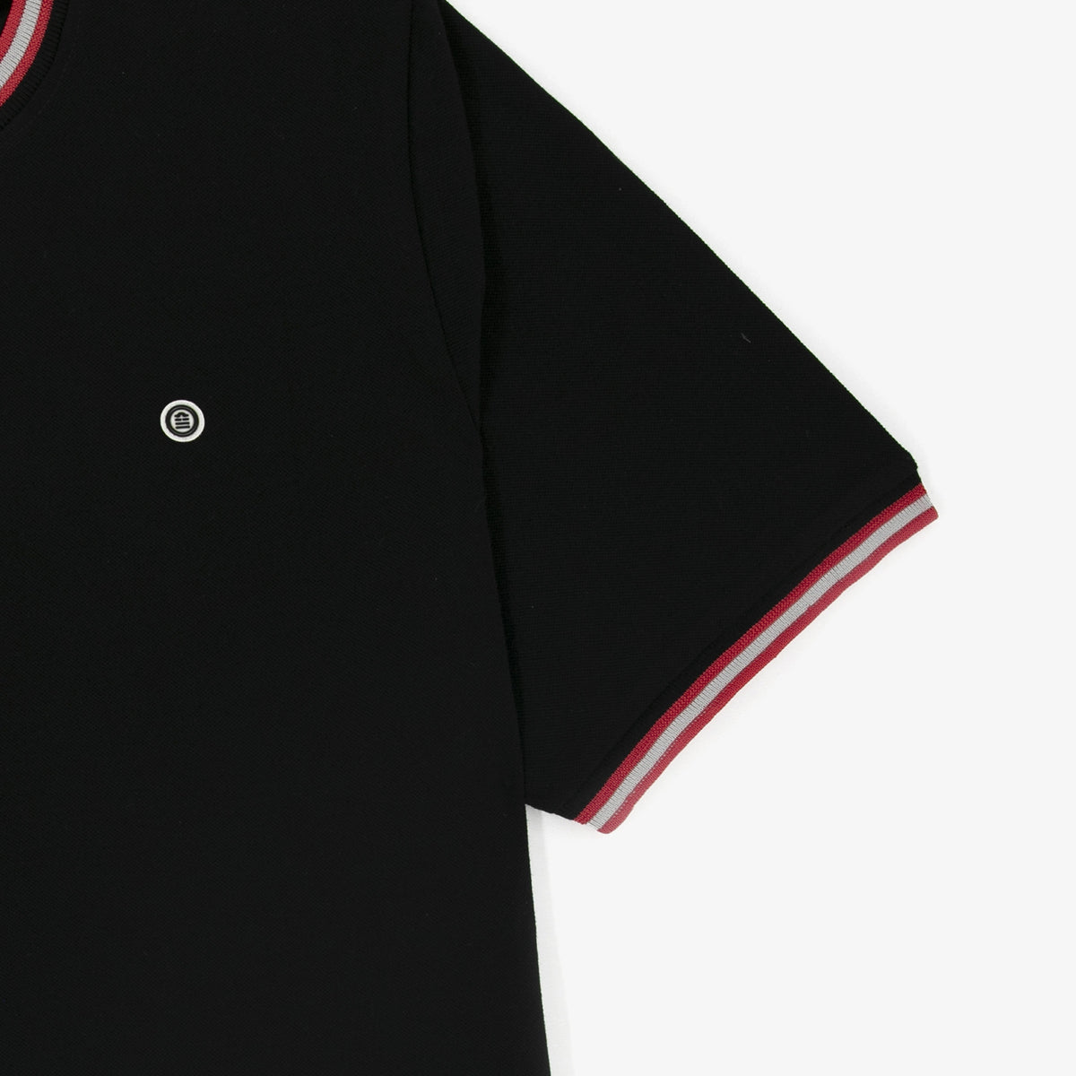 Maglietta STADE nera in cotone con collo e maniche bordati con il logo dello Stade Toulousain