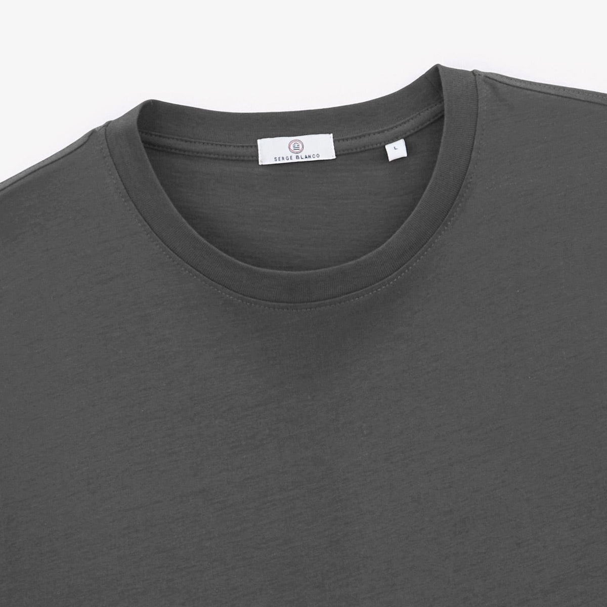 T-shirt Manches Courtes Col Rond Teva Homme Anthracite En Coton Gris SERGE BLANCO