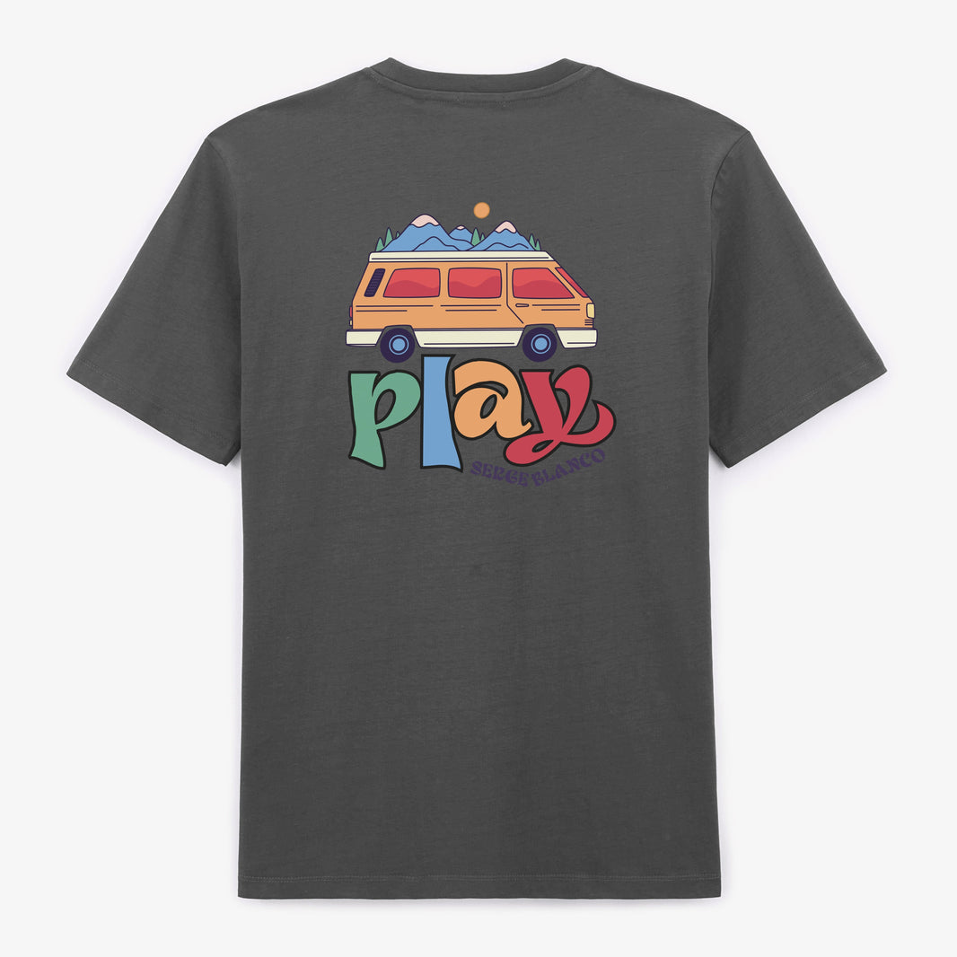 Teva Junior Boys' Short-Sleeve Round-Neck T-Shirt in Charcoal Gray Cotton by SERGE BLANCO