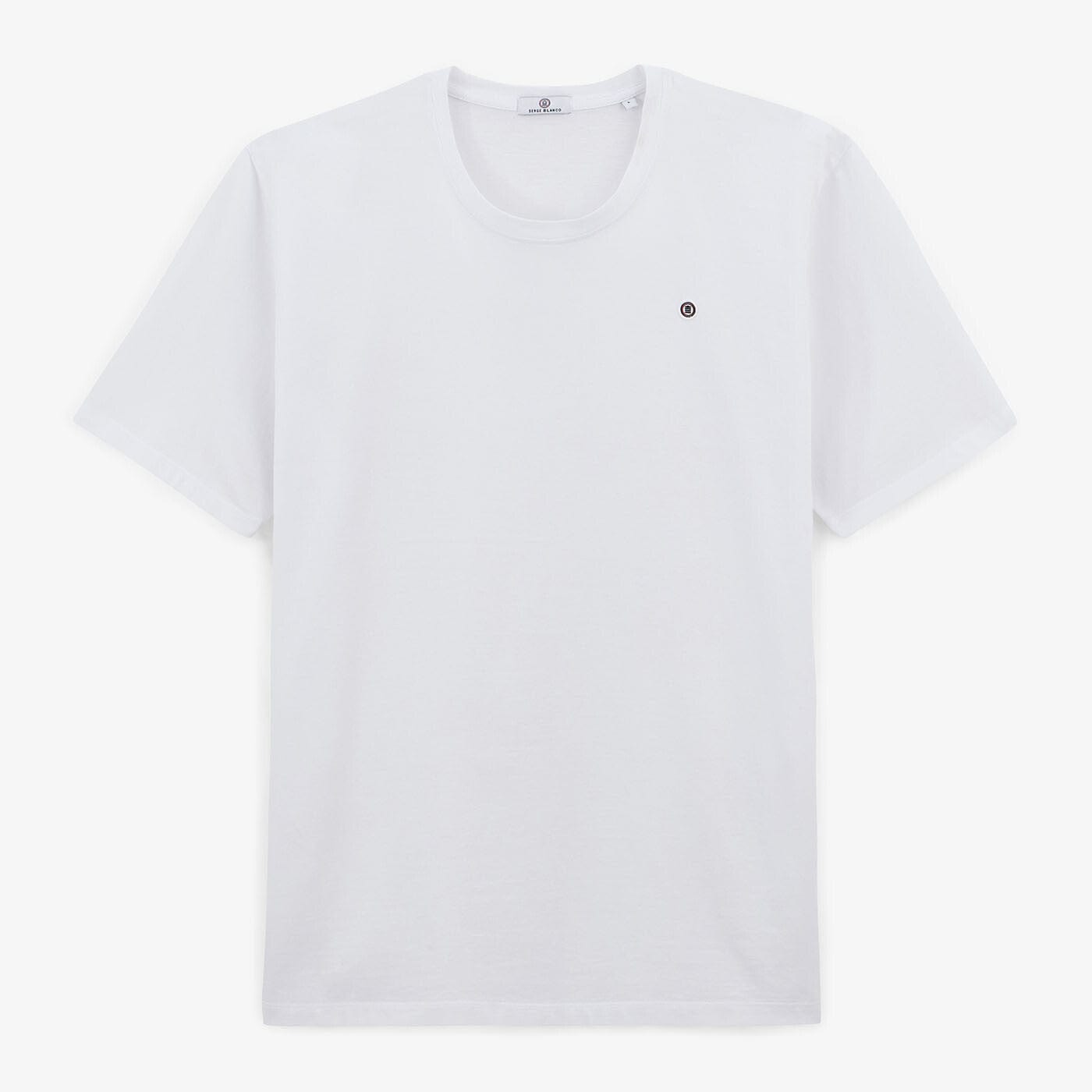 T-shirt Théo Blanc Col Rond En Coton Homme SERGE BLANCO