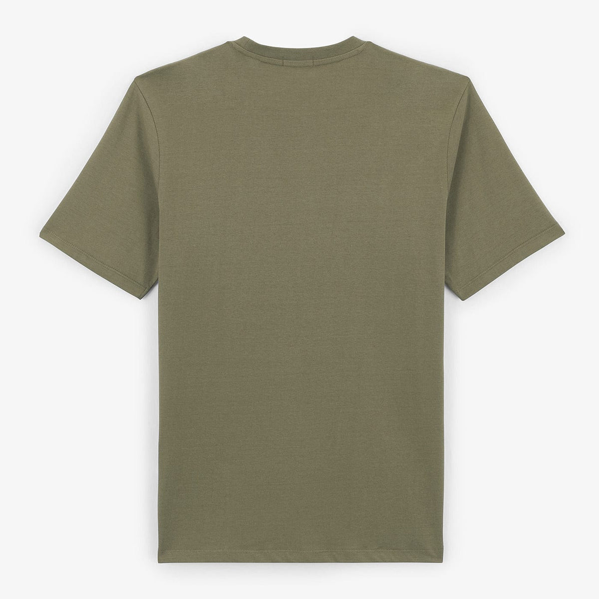 T-shirt Manches Courtes En Coton Col Rond Théo Teck Vert Kaki Homme SERGE BLANCO