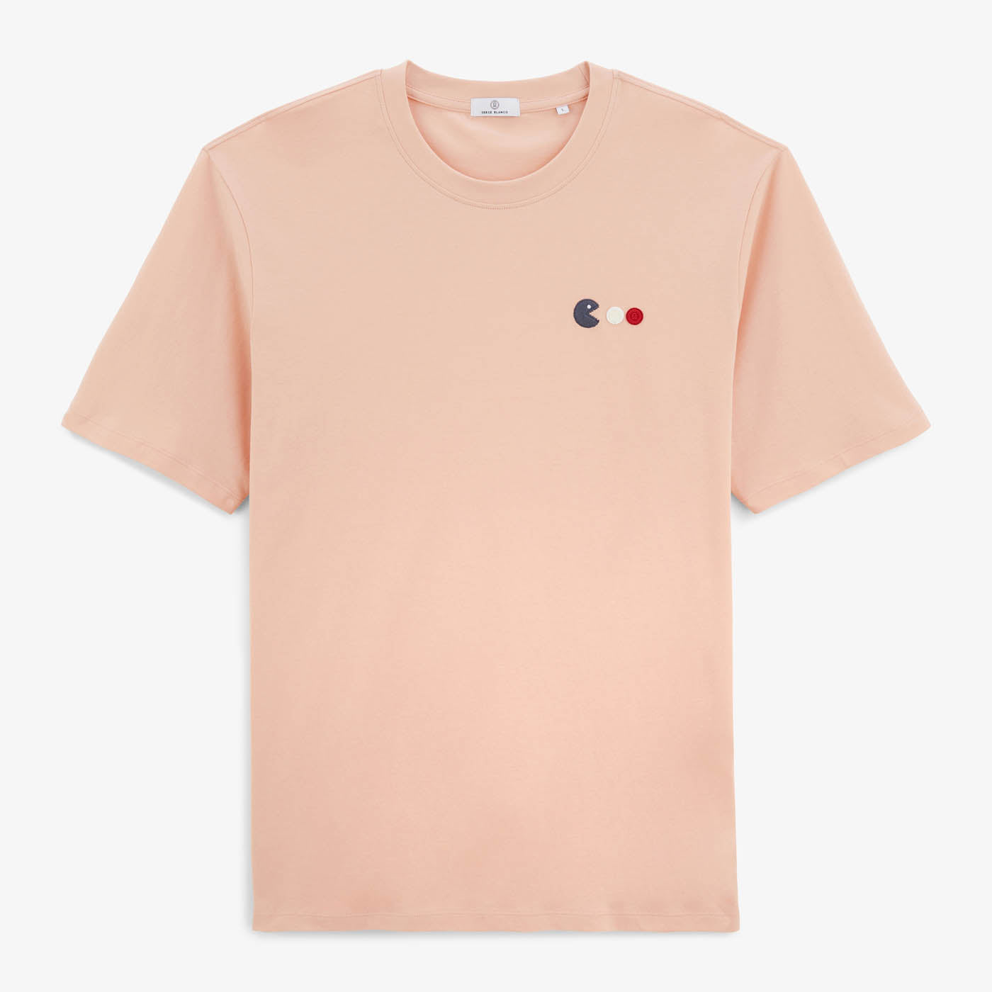 T-shirt Tiam En Coton Rose Skin Broderie Arcade Homme SERGE BLANCO